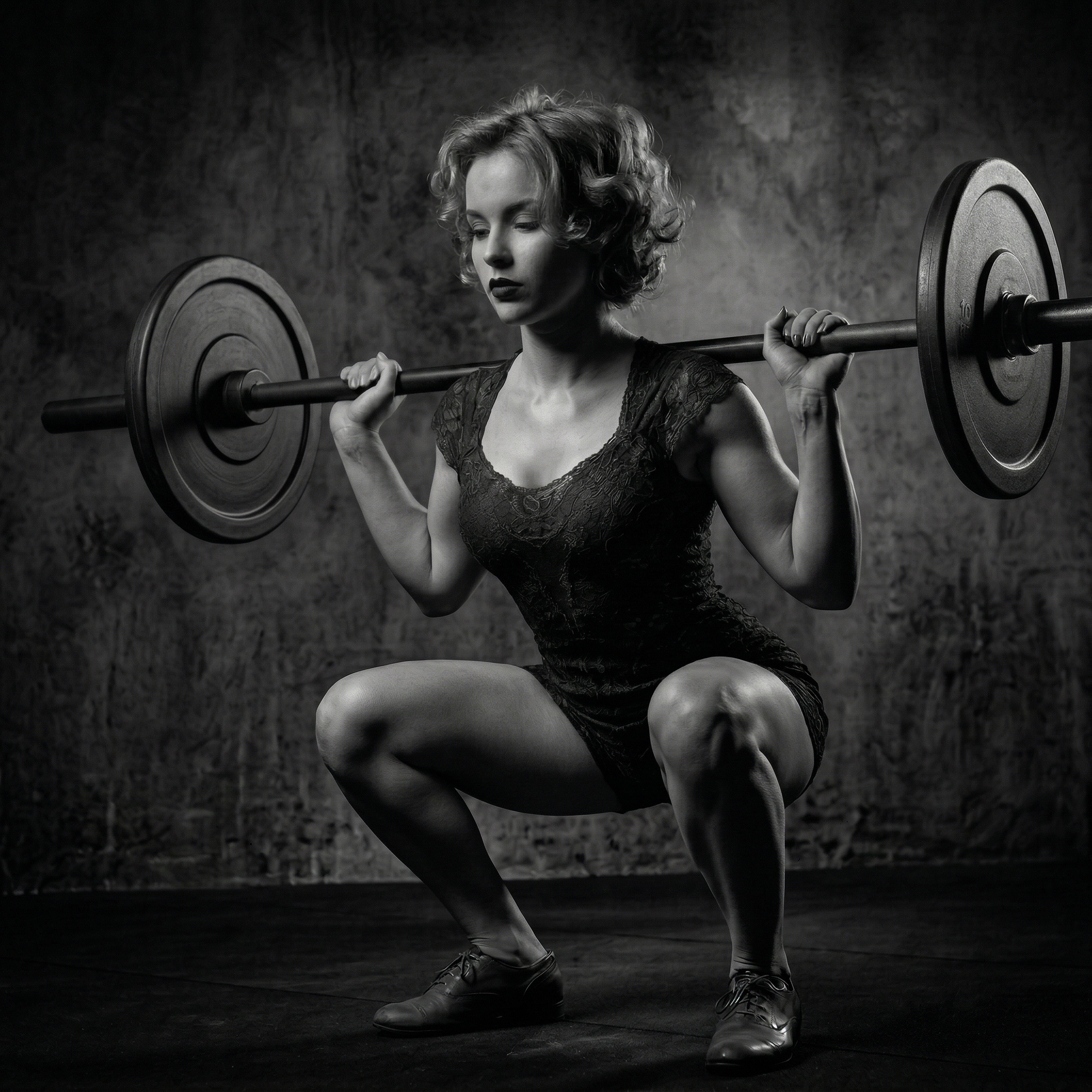 Woman performing a barbell squat